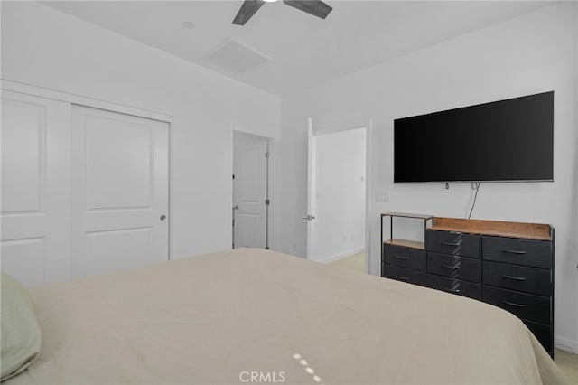 4565 S Bryant Paseo Ln, Ontario, CA 91762 - bedroom with a closet, baseboards, and ceiling fan