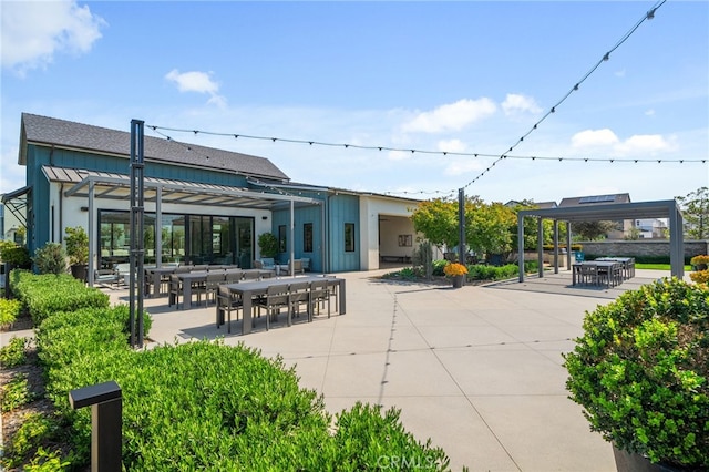 4565 S Bryant Paseo Ln, Ontario, CA 91762 - view of property's community with a pergola, outdoor dining area, and a patio