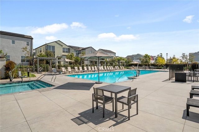4565 S Bryant Paseo Ln, Ontario, CA 91762 - community pool with a patio, fence, and a residential view