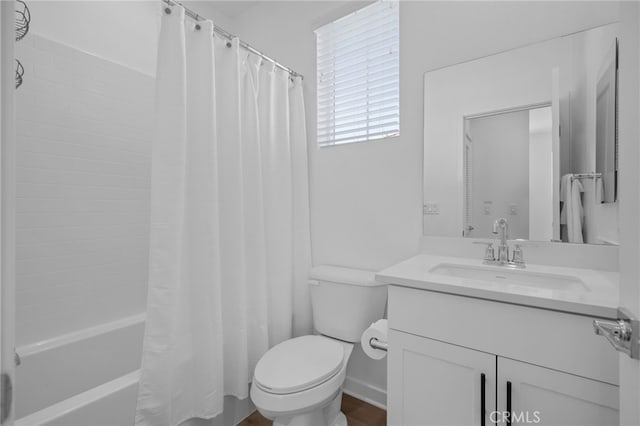4565 S Bryant Paseo Ln, Ontario, CA 91762 - bathroom featuring toilet, vanity, and shower / bath combination with curtain