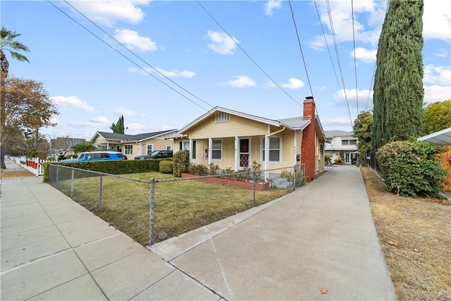 527 W Olive Ave, Monrovia, CA 91016 - bungalow-style house featuring concrete driveway, a chimney, and covered porch