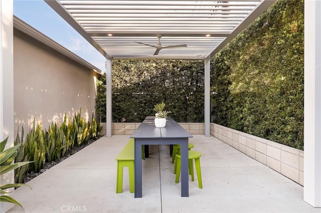 3231 Marber Ave, Long Beach, CA 90808 - view of patio featuring a pergola and ceiling fan