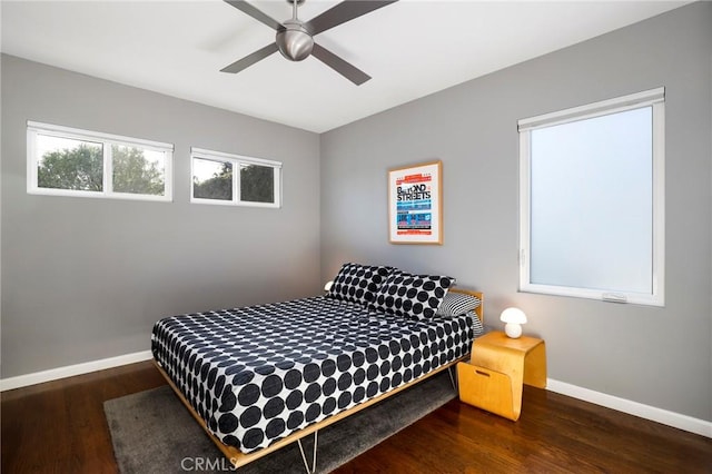 3231 Marber Ave, Long Beach, CA 90808 - bedroom featuring baseboards, wood finished floors, and a ceiling fan