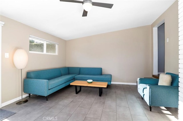 3231 Marber Ave, Long Beach, CA 90808 - living room featuring a ceiling fan and baseboards