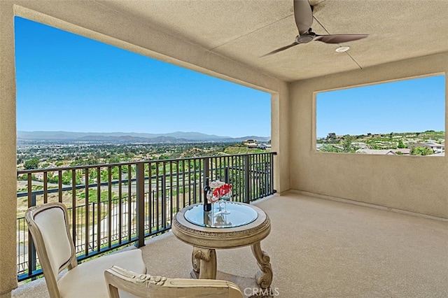2521 Chad Zeller, Corona, CA 92882 - balcony featuring ceiling fan and a mountain view