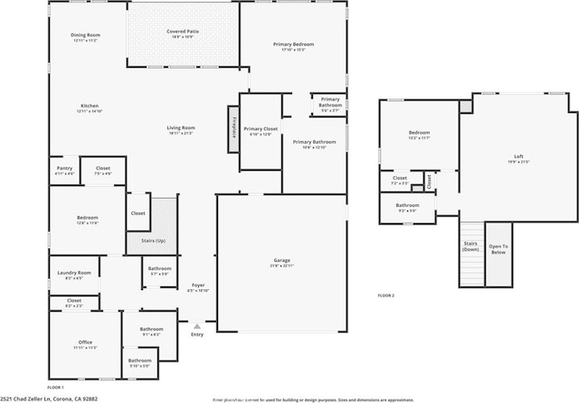 2521 Chad Zeller, Corona, CA 92882 - floor plan / room layout