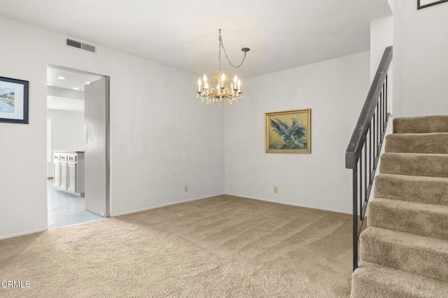 2120 Jamestown Way, Oxnard, CA 93035 - stairway with carpet flooring, a chandelier, baseboards, and recessed lighting