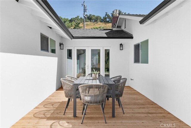 1804 Deer Canyon Rd, Arroyo Grande, CA 93420 - wooden terrace featuring french doors and outdoor dining space