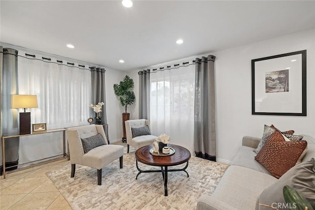 128 Fairview St Unit 1, Santa Ana, CA 92704 - living room featuring recessed lighting, baseboards, and tile patterned flooring