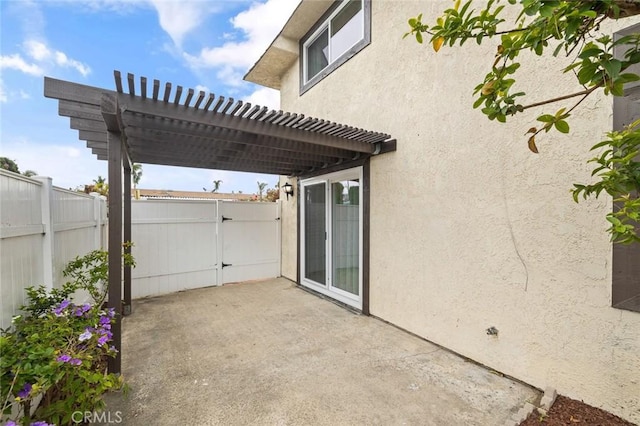 128 Fairview St Unit 1, Santa Ana, CA 92704 - view of patio with fence, a pergola, and a gate