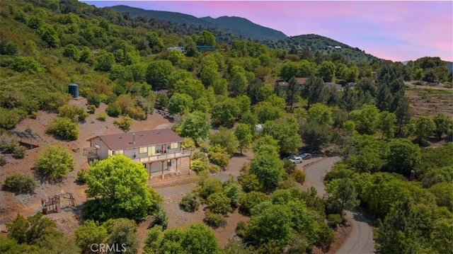 7525 Starlight Way, Julian, CA 92036 - aerial view at dusk of a mountain view and a forest view