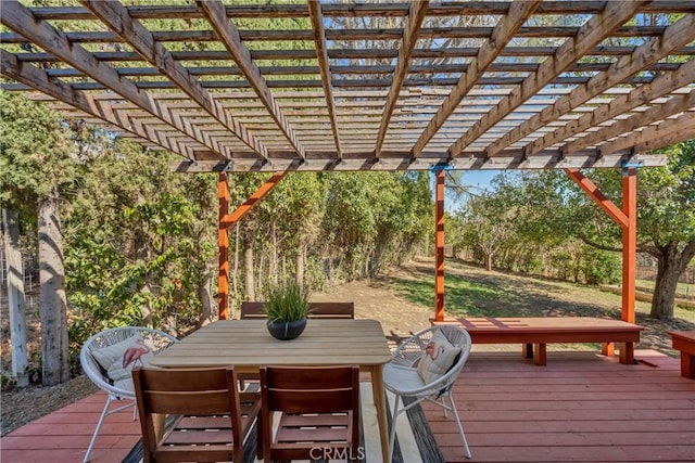 15632 Little Peak Rd, Hidden Valley Lake, CA 95467 - wooden deck with a pergola and outdoor dining space