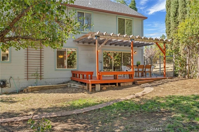 15632 Little Peak Rd, Hidden Valley Lake, CA 95467 - back of property with a pergola and a wooden deck
