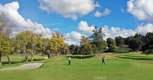 22602 Manalastas Dr, Lake Forest, CA 92630 - view of community with view of scattered trees, golf course view, a lawn, and an area to practice putting