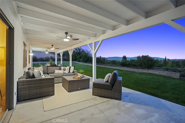 5932 Ellenview Ave, Woodland Hills, CA 91367 - view of patio / terrace featuring outdoor lounge area and a ceiling fan