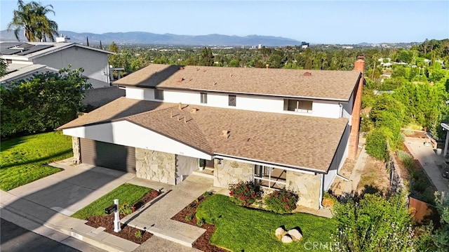 5932 Ellenview Ave, Woodland Hills, CA 91367 - aerial view of property and surrounding area featuring a mountainous background