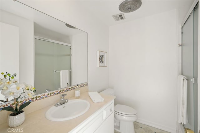 5932 Ellenview Ave, Woodland Hills, CA 91367 - full bathroom with a shower stall, toilet, vanity, and baseboards