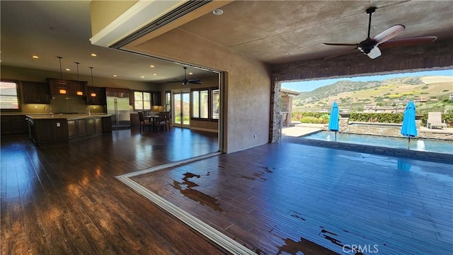 31820 Paseo Tarazona, San Juan Capistrano, CA 92675 - interior space featuring a ceiling fan and a mountain view