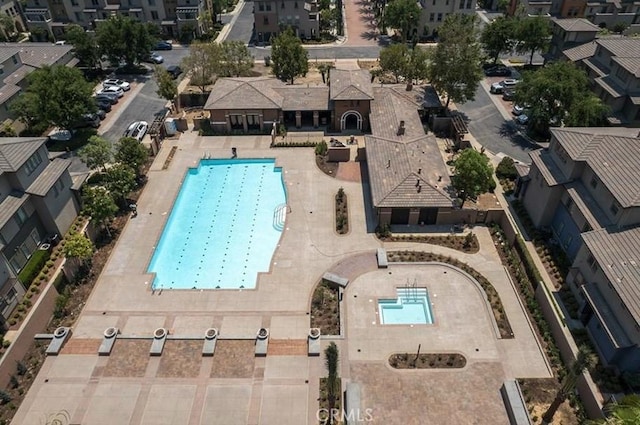 12455 Benton Dr Unit 2, Rancho Cucamonga, CA 91739 - bird's eye view of a pool area
