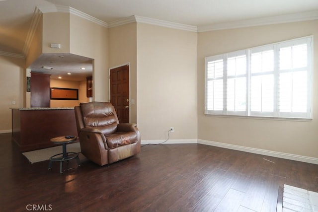 10260 Santa Rosa Ct, Rancho Cucamonga, CA 91730 - living area featuring wood finished floors and ornamental molding