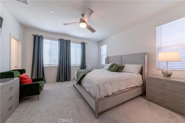14991 Cavetto Ln, Fontana, CA 92336 - bedroom featuring light carpet and ceiling fan