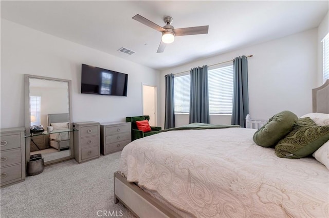 14991 Cavetto Ln, Fontana, CA 92336 - bedroom with light colored carpet and a ceiling fan