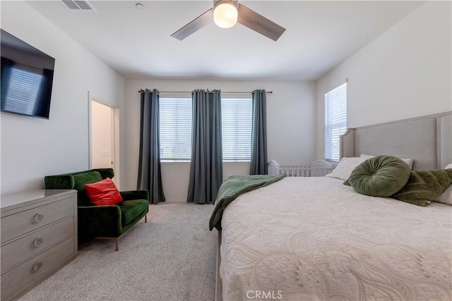 14991 Cavetto Ln, Fontana, CA 92336 - bedroom featuring light carpet and ceiling fan
