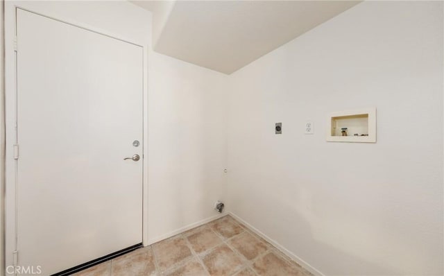 4919 Oakhurst Ave, Banning, CA 92220 - washroom featuring hookup for an electric dryer, hookup for a washing machine, and baseboards
