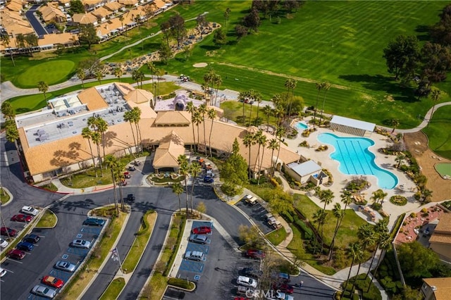 4919 Oakhurst Ave, Banning, CA 92220 - drone / aerial view of a pool and a local golf course