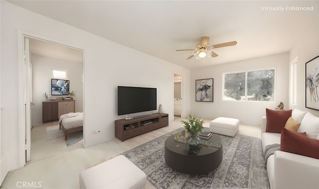 4919 Oakhurst Ave, Banning, CA 92220 - living area with ceiling fan