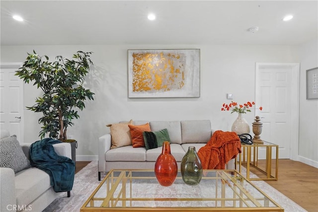 8142 Vantage Ave, North Hollywood, CA 91605 - living room featuring wood finished floors, recessed lighting, and baseboards