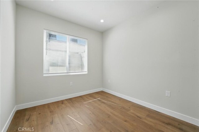 8142 Vantage Ave, North Hollywood, CA 91605 - unfurnished room with hardwood / wood-style floors, baseboards, and recessed lighting