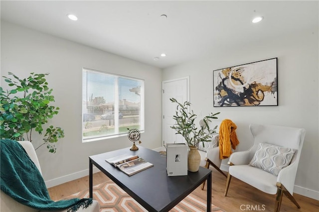 8142 Vantage Ave, North Hollywood, CA 91605 - office with baseboards, wood finished floors, and recessed lighting