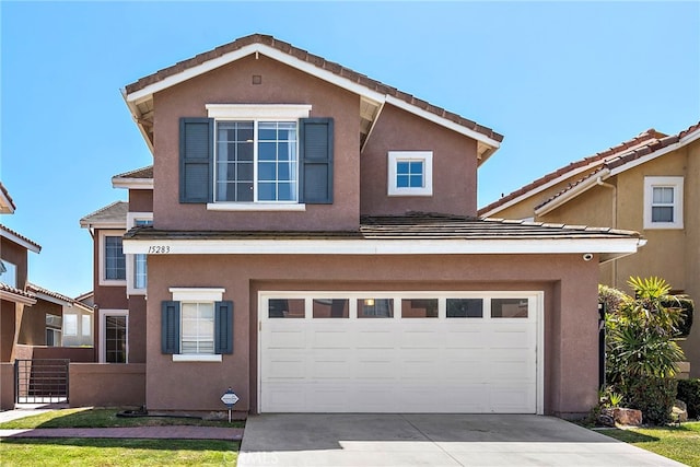 15283 Rousseau Ln, La Mirada, CA 90638 - traditional-style house featuring concrete driveway, an attached garage, and stucco siding