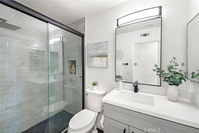 15283 Rousseau Ln, La Mirada, CA 90638 - bathroom with a shower stall, toilet, and vanity