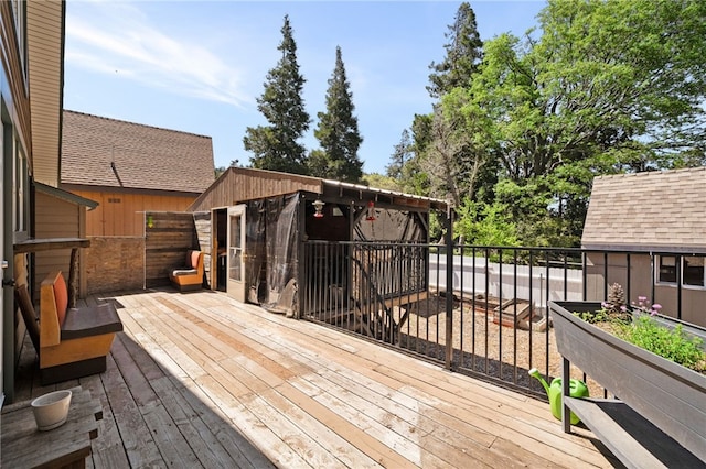 21964 Mojave River Rd, Cedarpines Park, CA 92322 - view of wooden deck