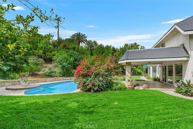 2484 Chauncy Pl, Riverside, CA 92506 - outdoor pool with a lawn and a patio