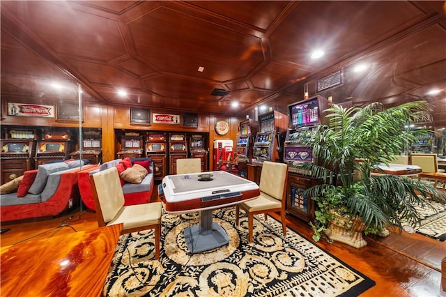 1782 Chota Rd, La Habra Heights, CA 90631 - sitting room featuring wood finished floors and wood walls