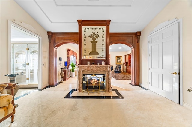 1782 Chota Rd, La Habra Heights, CA 90631 - hallway with arched walkways and baseboards