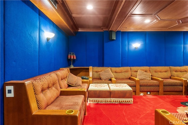 1782 Chota Rd, La Habra Heights, CA 90631 - carpeted home theater room with a decorative wall and ornamental molding