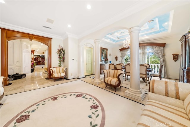 1782 Chota Rd, La Habra Heights, CA 90631 - lobby featuring ornamental molding and recessed lighting