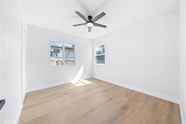 9613 Wilmington Ave, Los Angeles, CA 90002 - empty room with light wood-style flooring, ceiling fan, and baseboards