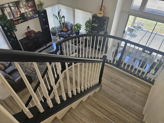 43075 Corte Fresca, Temecula, CA 92592 - stairway featuring wood finished floors