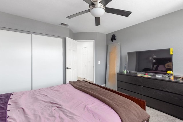43075 Corte Fresca, Temecula, CA 92592 - bedroom featuring a closet, a ceiling fan, and carpet