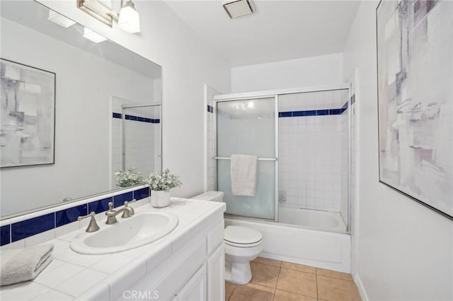 1924 Mathews Ave Unit B, Redondo Beach, CA 90278 - full bath with toilet, tile patterned floors, vanity, and shower / bath combination with glass door