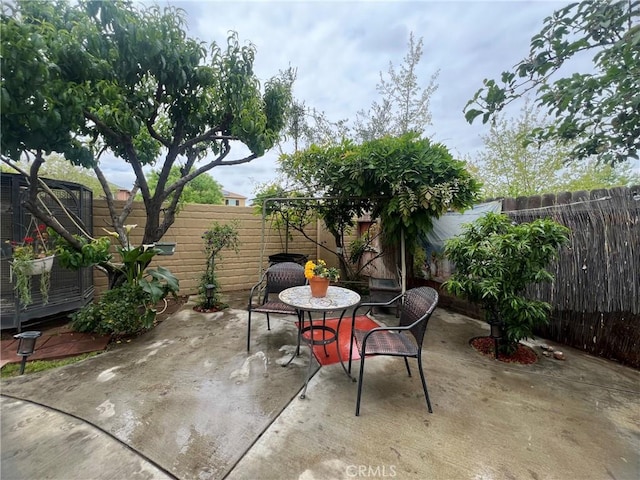 view of patio with a fenced backyard