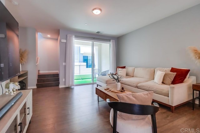 2140 Stellar Way Unit 4, Chula Vista, CA 91915 - living room featuring wood finished floors and stairs