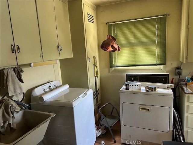 7423 Indiana Ave, Riverside, CA 92504 - clothes washing area featuring cabinet space and washer and dryer