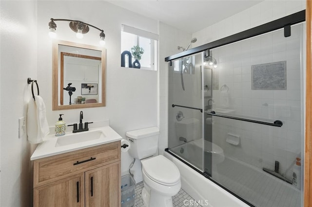 850 N Naomi St, Burbank, CA 91505 - bathroom featuring vanity, combined bath / shower with glass door, and tile patterned flooring