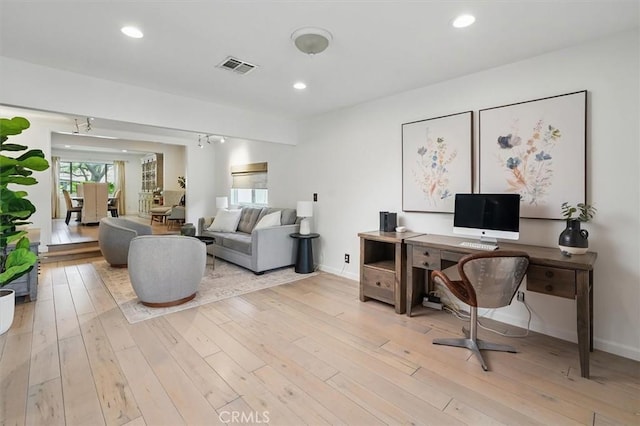 850 N Naomi St, Burbank, CA 91505 - office featuring plenty of natural light, light wood finished floors, and recessed lighting